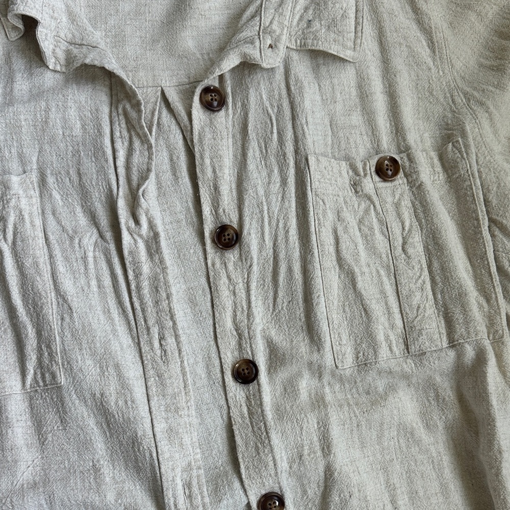 ARULA Light Beige Button-Up Blouse - Picture 3 of 5